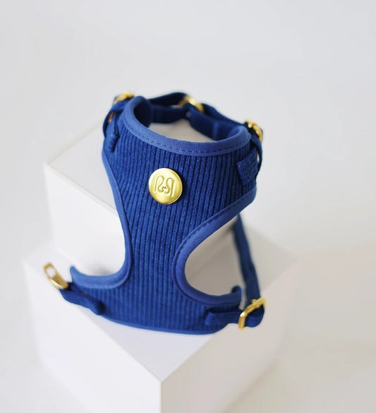 Corduroy Blauw harnas - Moni & Me, extra productfoto 2 - Happy Dogs Style