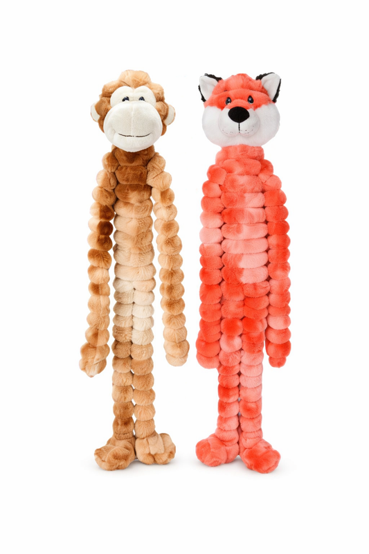 Crimpy Cuddlerz Aap & Vos hondenspeelgoed - Happy Dogs Style