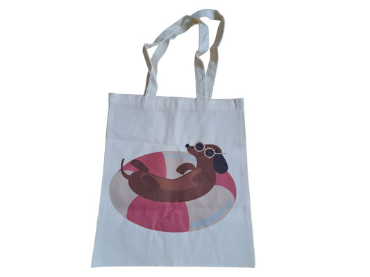 Tote bag Teckel zwemband - Happy Dogs Style