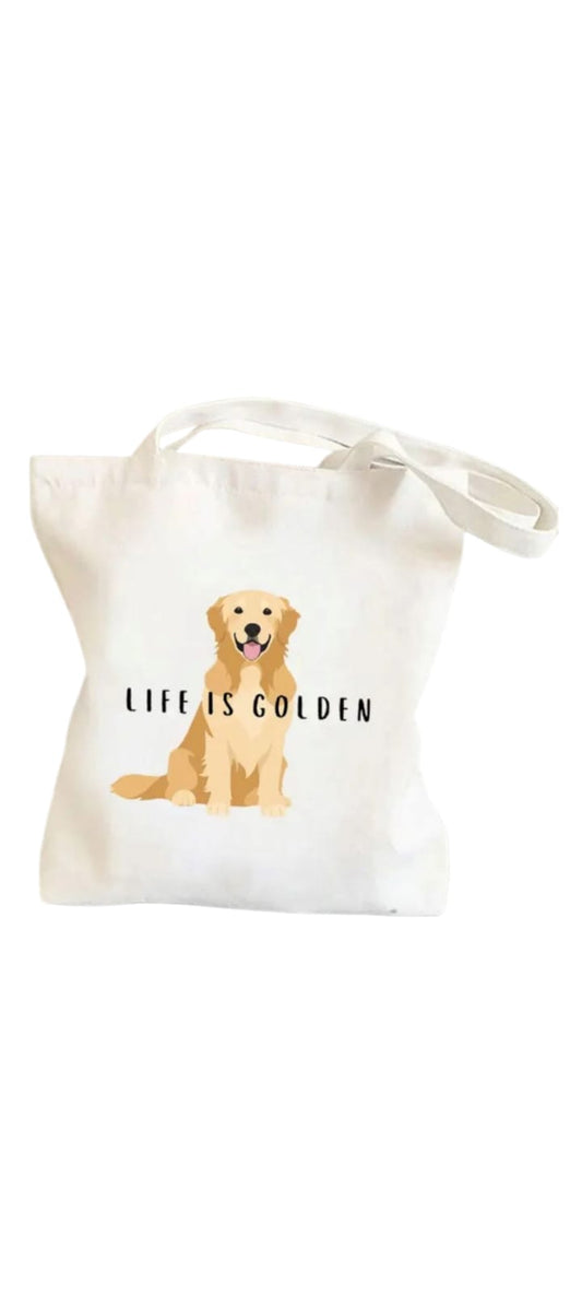 Tote Bag Golden Retriever - Happy Dogs Style