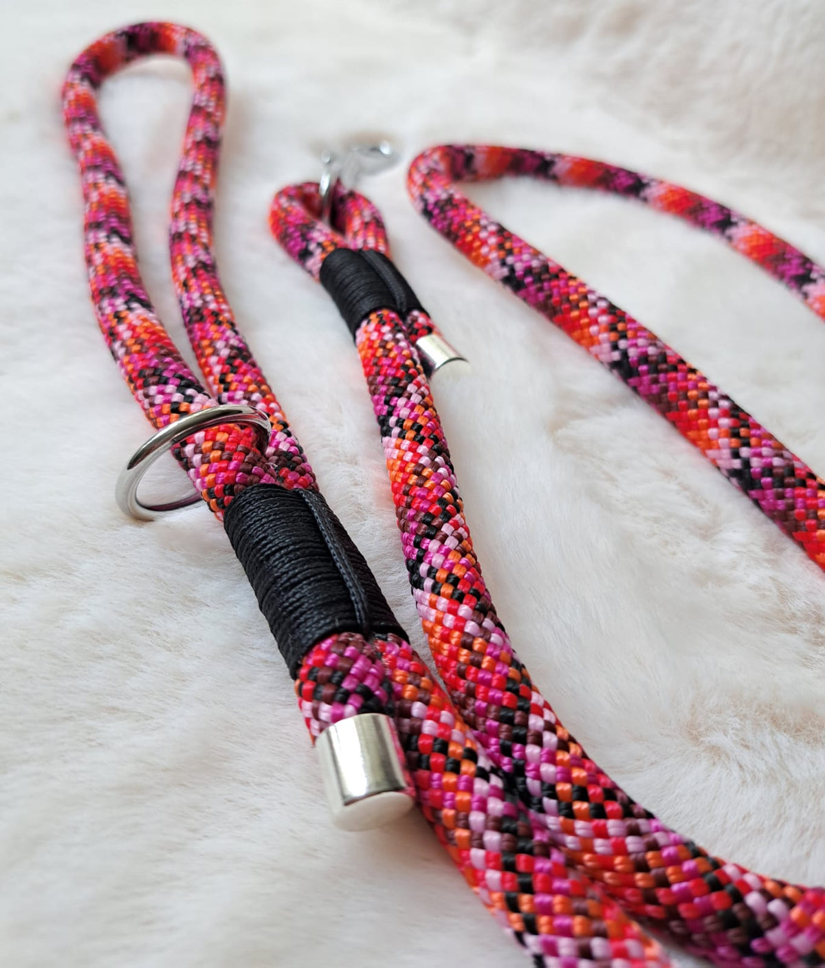 Paracord hondenlijn rood - Happy Dogs Style