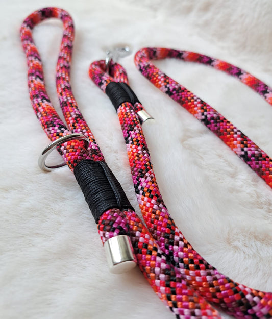 Paracord hondenlijn rood - Happy Dogs Style