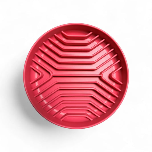 SlowFeeder Harmony – Rond framboos rood - Happy Dogs Style