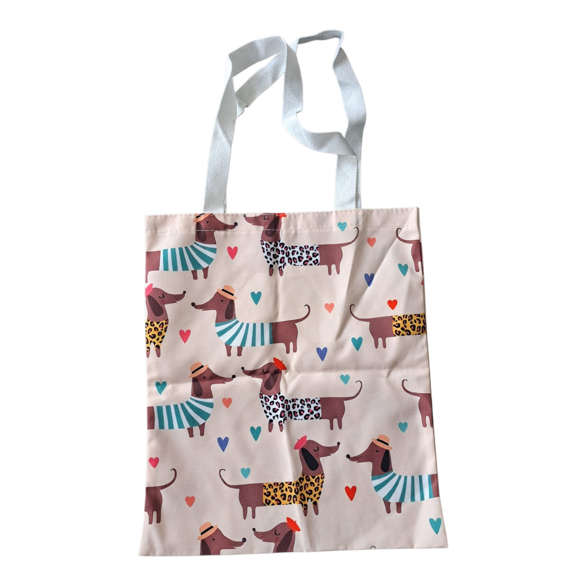 Tote Bag Teckel met hartjes