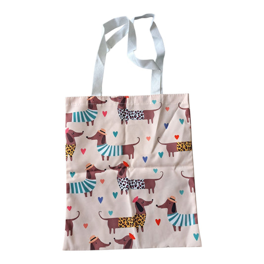 Tote Bag Teckel met hartjes