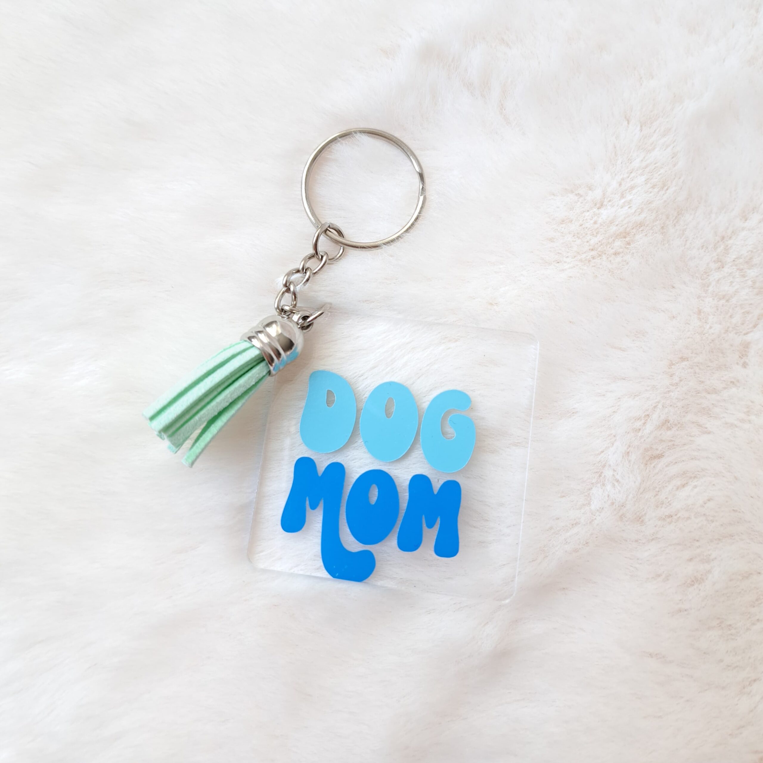 Dogmom blauw sleutelhanger