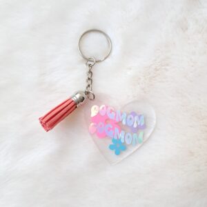 Dog mom bloemen sleutelhanger
