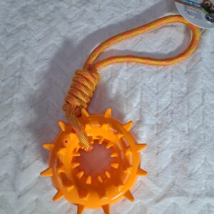 bijtring met touw oranje