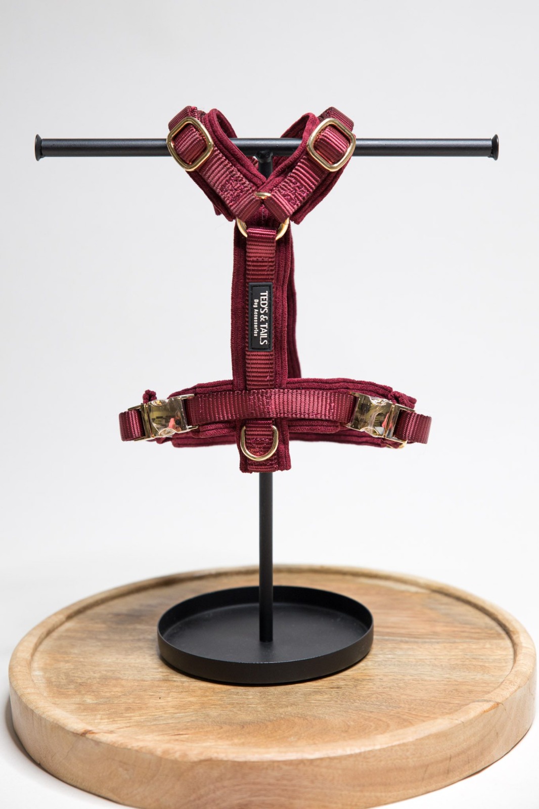corduroy strap tuig - burgundy berries