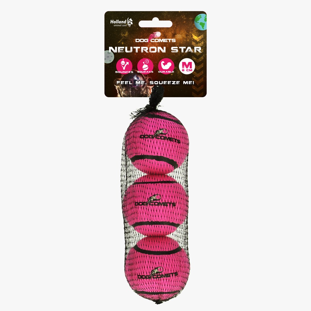 Dog Comets starbal 3 pack roze