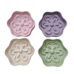 Slowfeeder Flower keramiek - Pastel