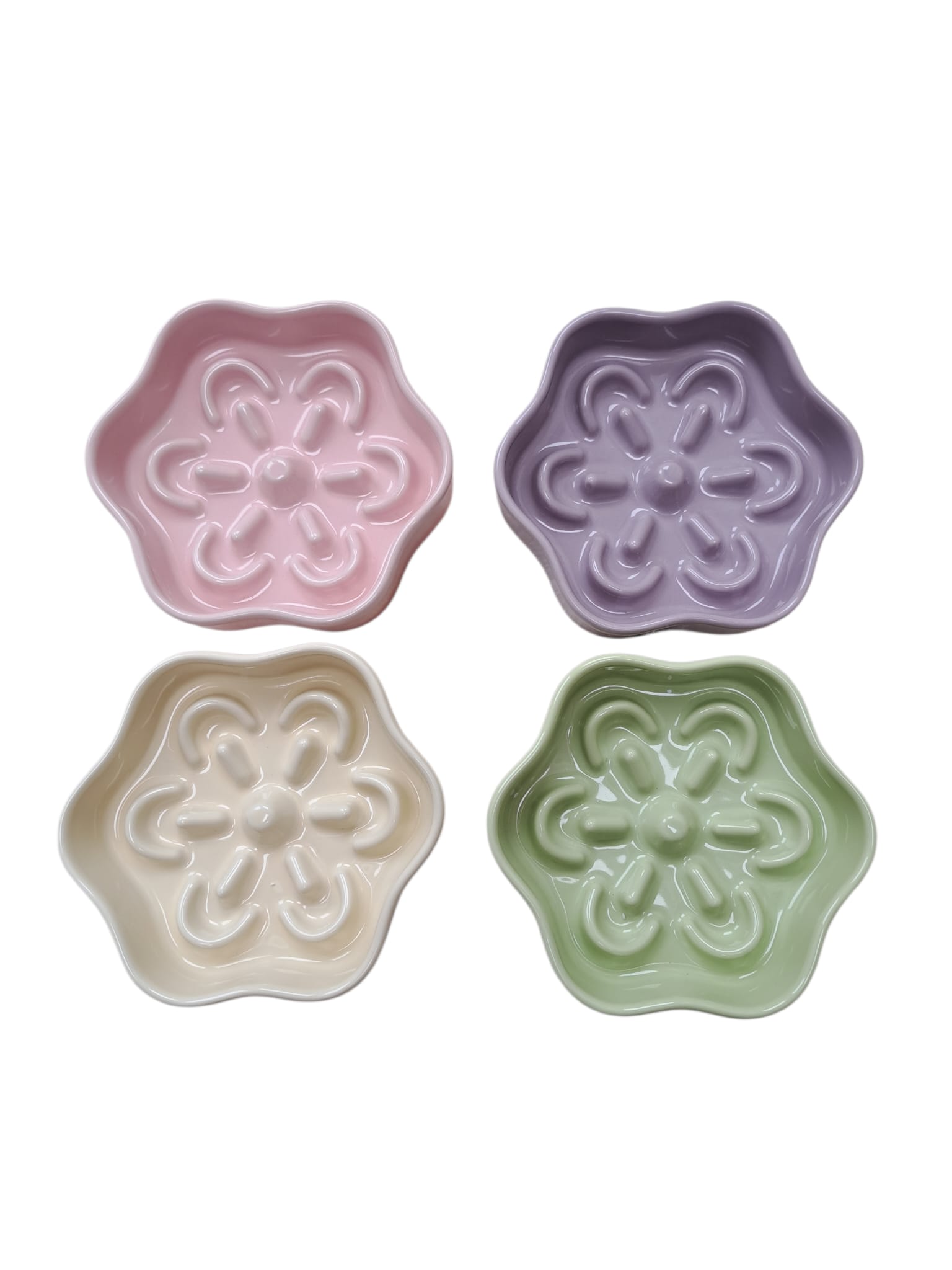 Slowfeeder Flower keramiek - Pastel